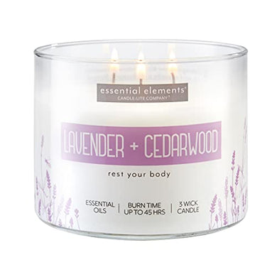 Candle Connoisseurs Feature: Essential Elements by Candle-lite Company Americas #1 Natural Scented Candles, Three-Wick Aromatherapy Candle with 45 Hours of Burn Time