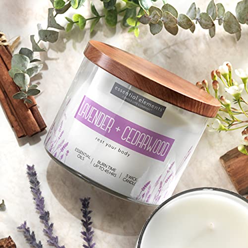 Candle Connoisseurs Feature: Essential Elements by Candle-lite Company Americas #1 Natural Scented Candles, Three-Wick Aromatherapy Candle with 45 Hours of Burn Time