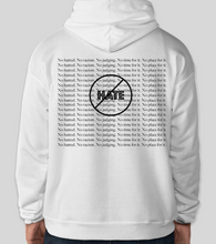 Load image into Gallery viewer, This is the popular Art of Love Hoodies with a positive message. Anything related to hatred, racism or judging others is not allowed! There&#39;s no time or place for it. Get hip to the message in our #ConsciousHoodies.   This is perfect for you and your crew. Support a good cause and rock this hoodie while having fun and still looking cool.  Warm and cozy for chilly summer mornings or nights. Available in multiple colors.